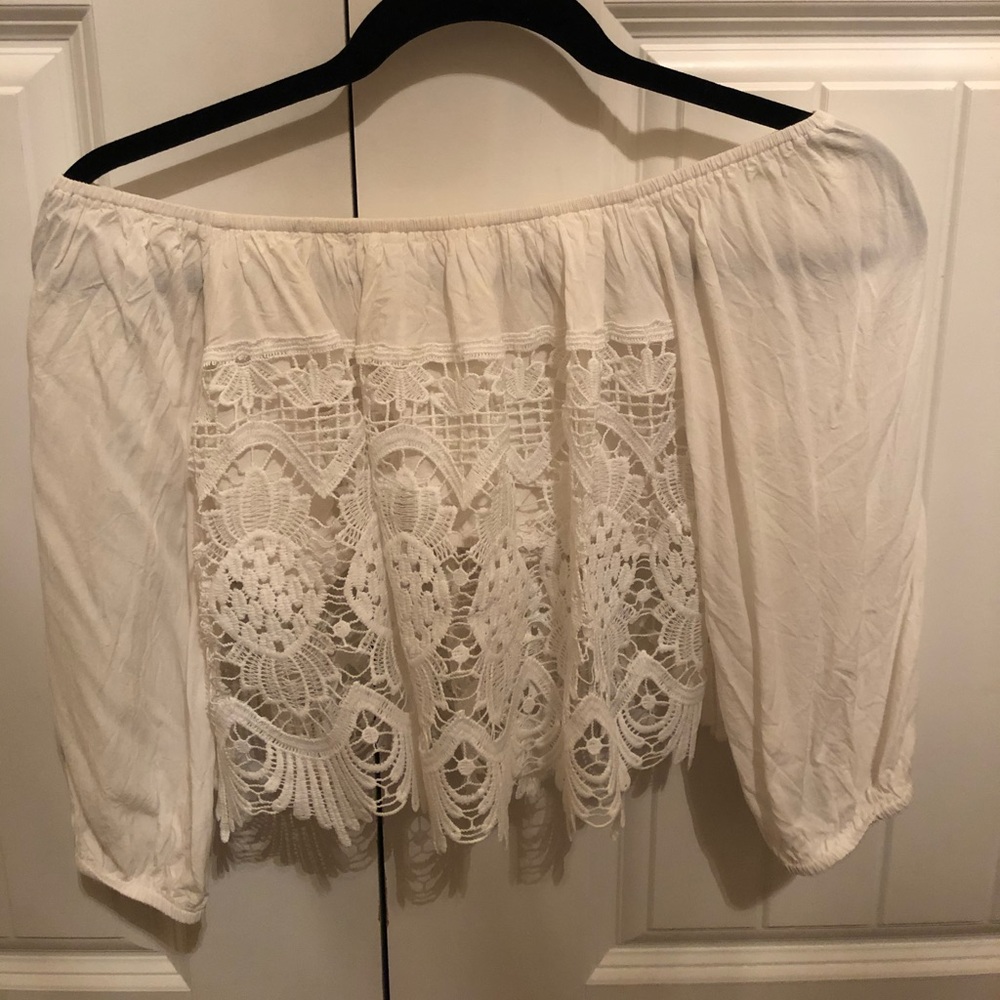 Off The Shoulder White Crop Top